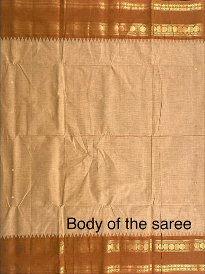 Beige Narayanpet Cotton Saree