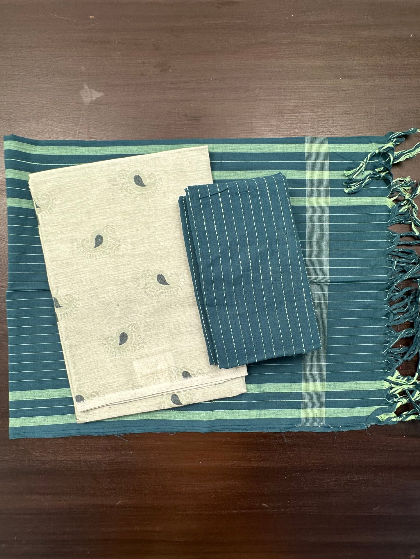 Pista Green South Cotton Suit