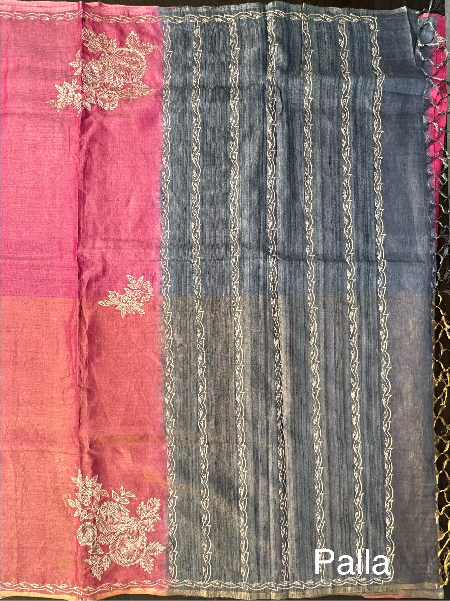 Rani Aari Work Tissue Silk Saree