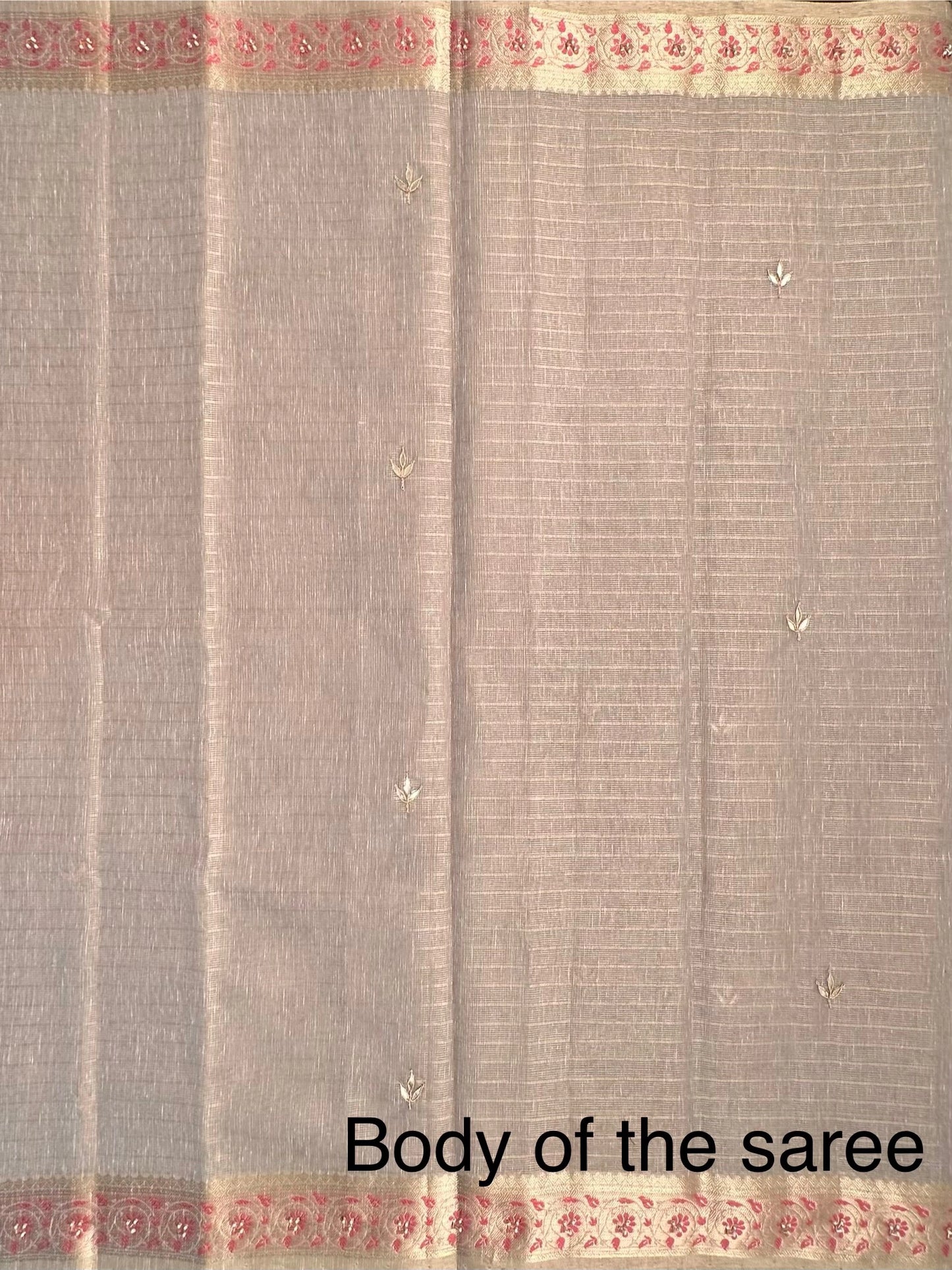 Grey Fancy Zari Cotton Saree With Hand Work