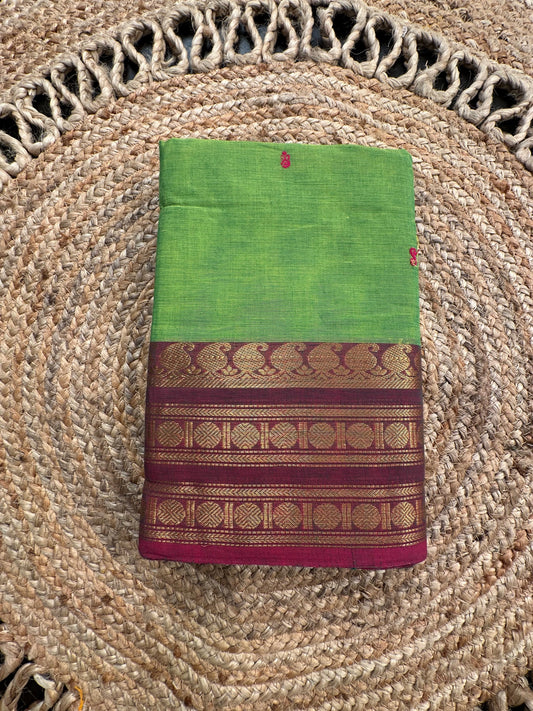 Green Narayanpet Cotton Saree