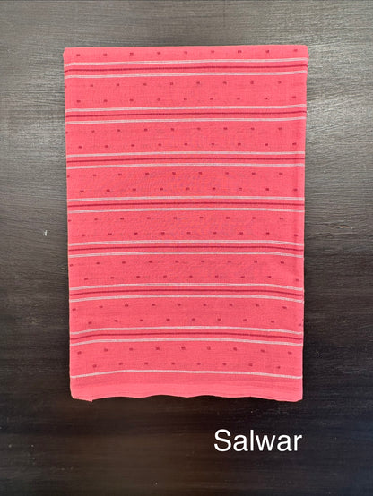 Coral Pink Unstitched South Cotton Suit