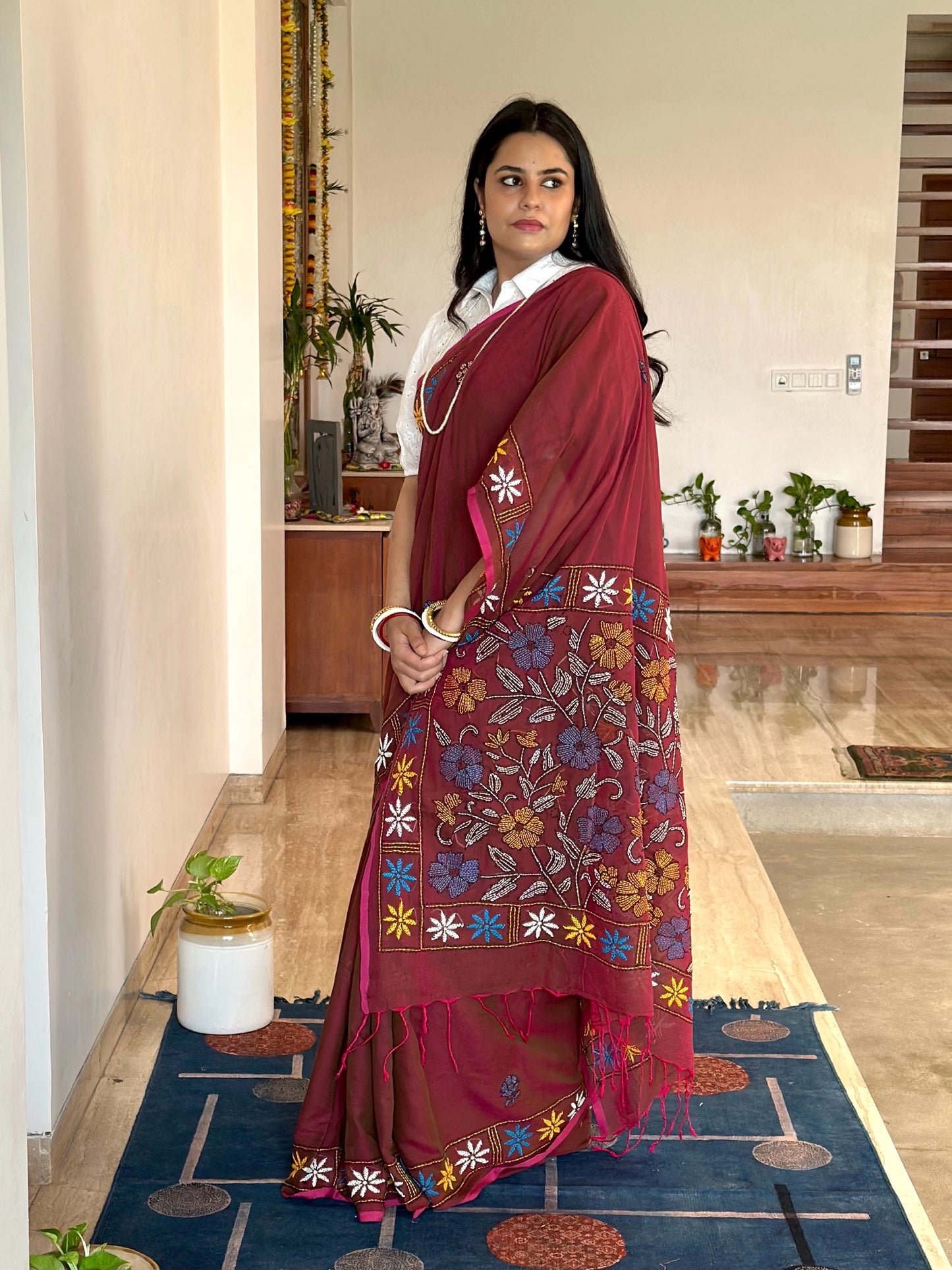 Kaantha Embroidery Cotton Saree