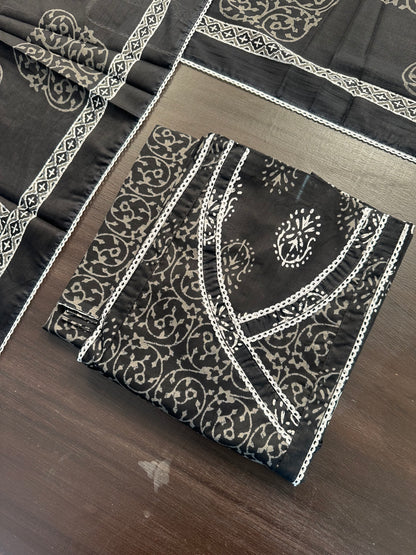 Angrakha Printed Cotton 3-Piece Suit