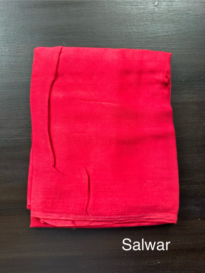 Red Fancy Cotton 3-Piece Suit