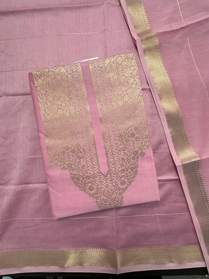 Pastel Pink Handloom Chanderi Suit