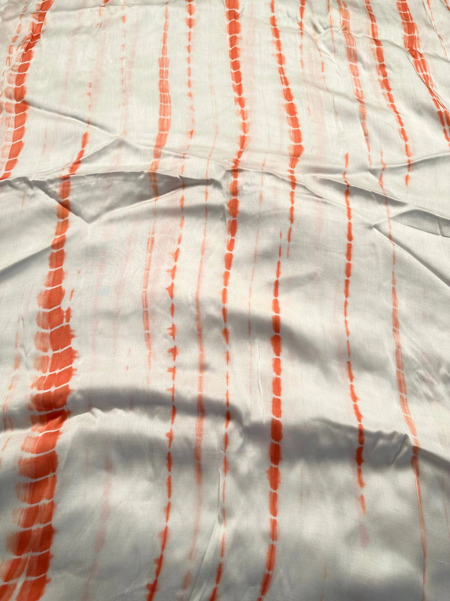 Peach Tie-Dye Cotton Satin Fabric