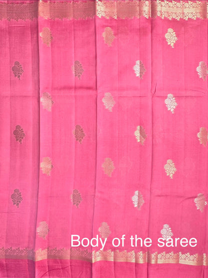 Pink Vishakha Pure Silk Saree