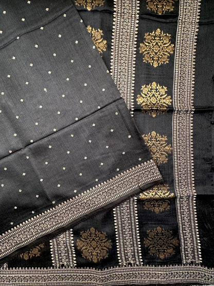 Black Muga Silk Saree