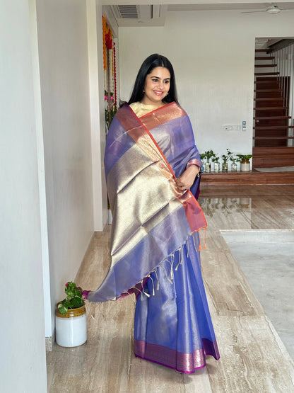 Blue Amrit Tissue Saree