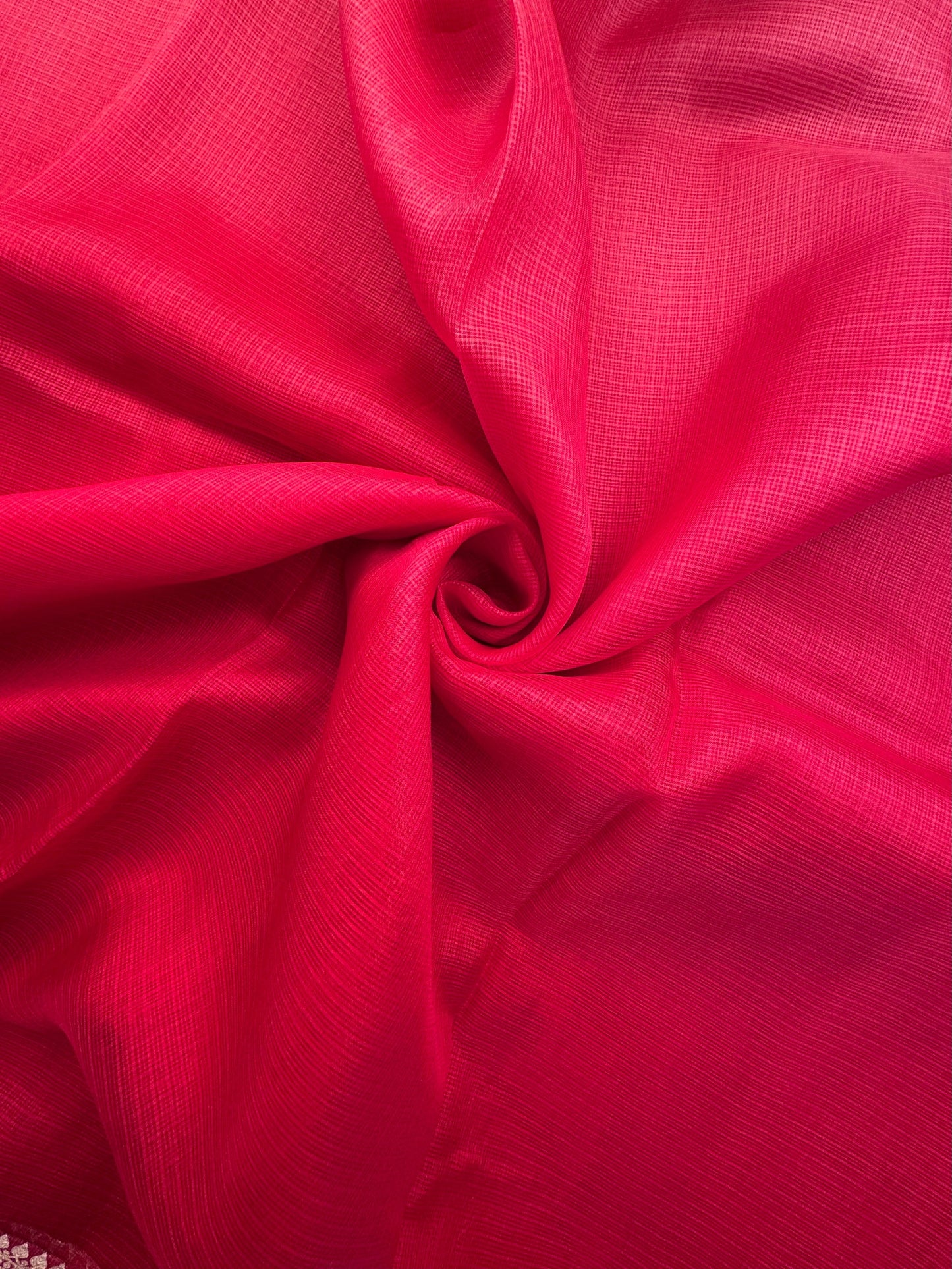 Shaded Red Pure Kota Doria Silk Saree