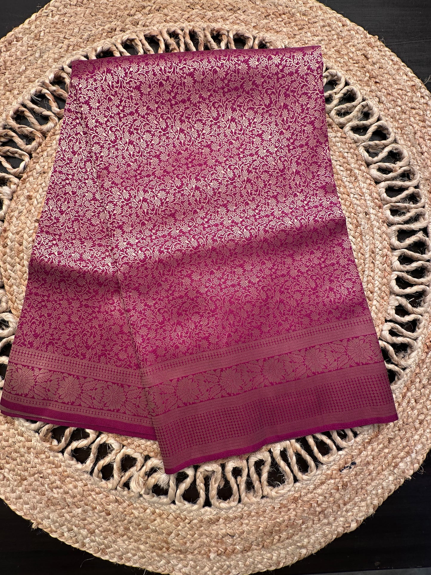 Purple Jamawar Art Silk Saree