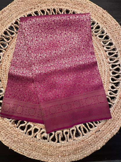 Purple Jamawar Art Silk Saree