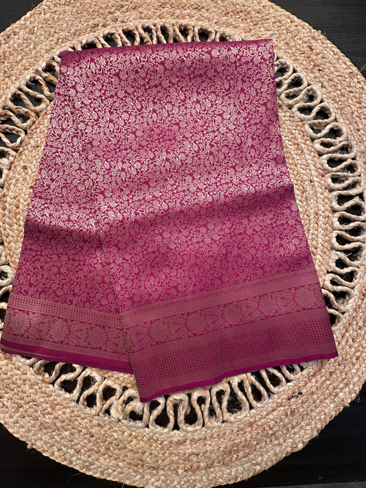 Purple Jamawar Art Silk Saree