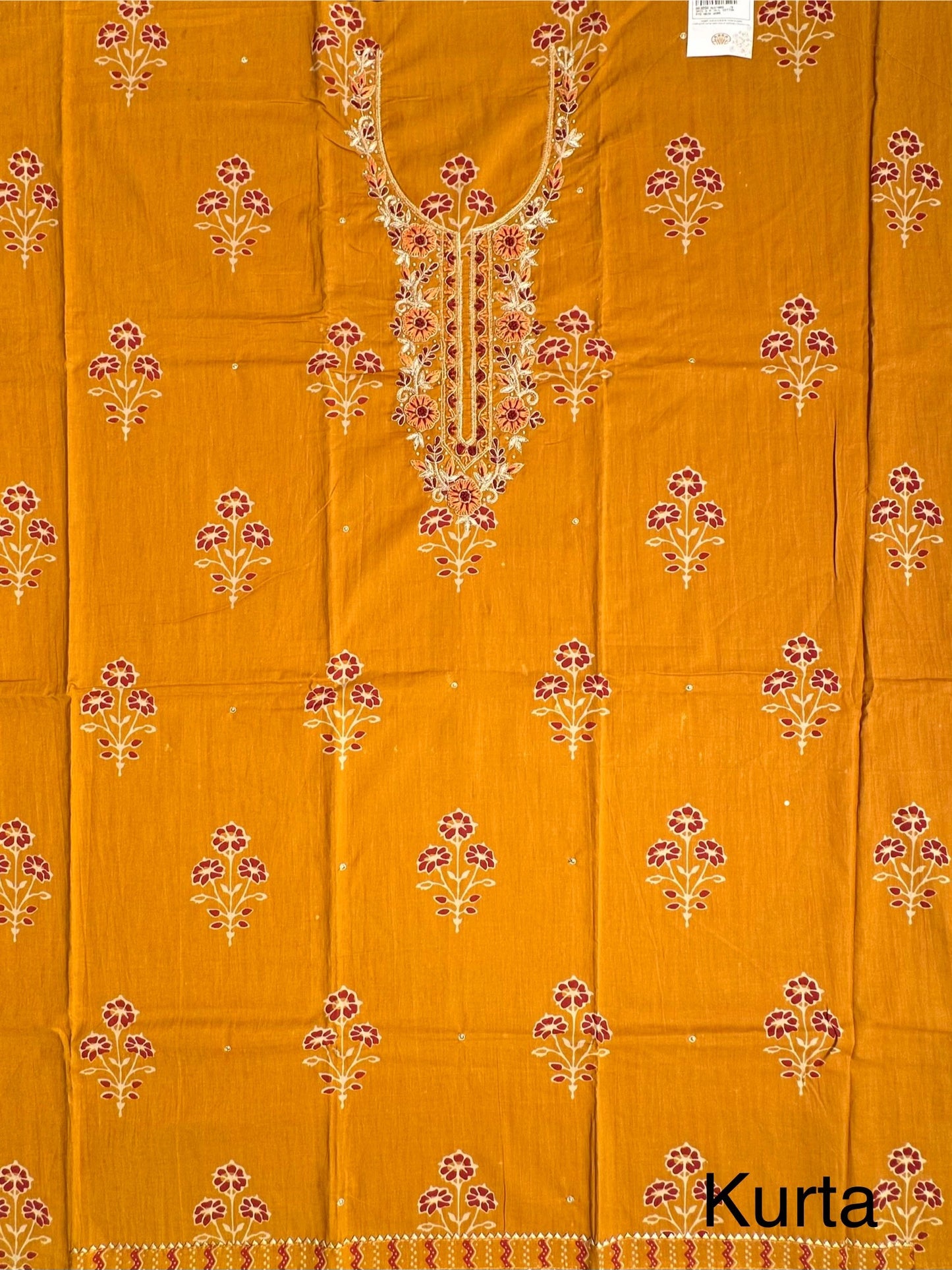 Mustard Jaipuri Pure Cotton Suit