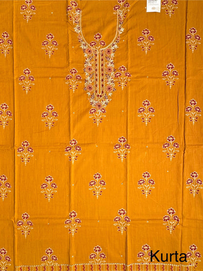 Mustard Jaipuri Pure Cotton Suit