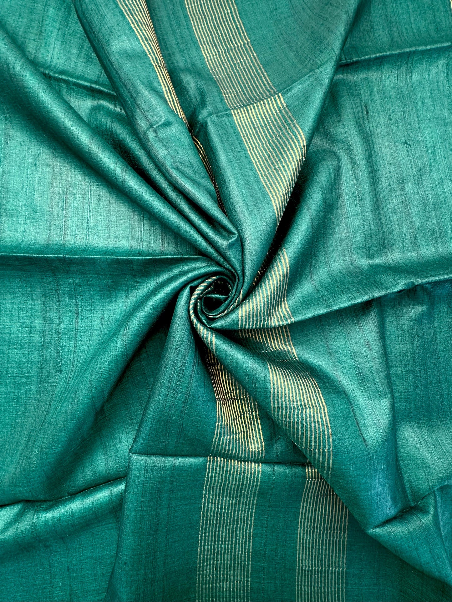 Rama Green Pure Tussar Silk Saree
