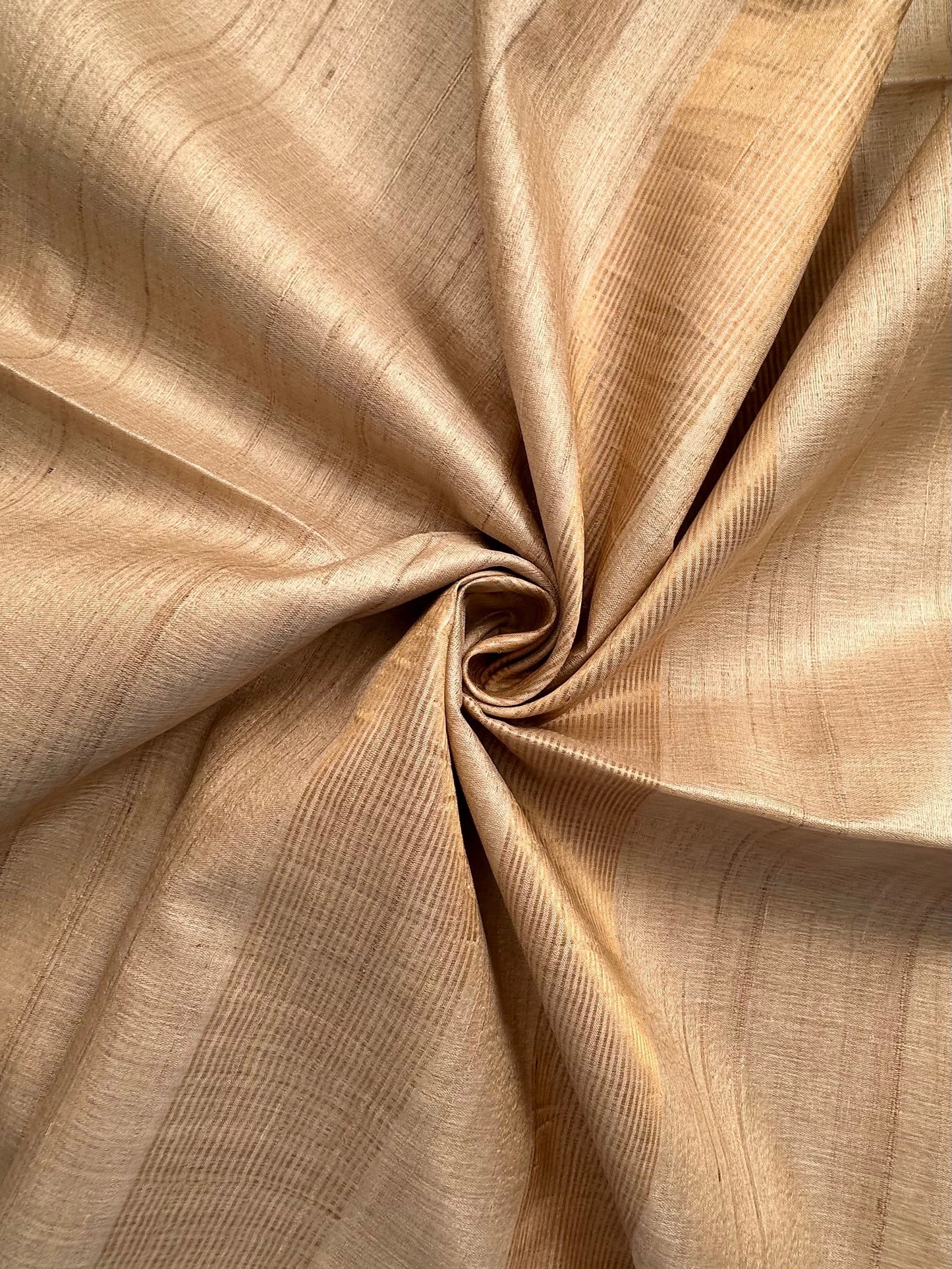 Beige Handloom Tussar Silk Saree