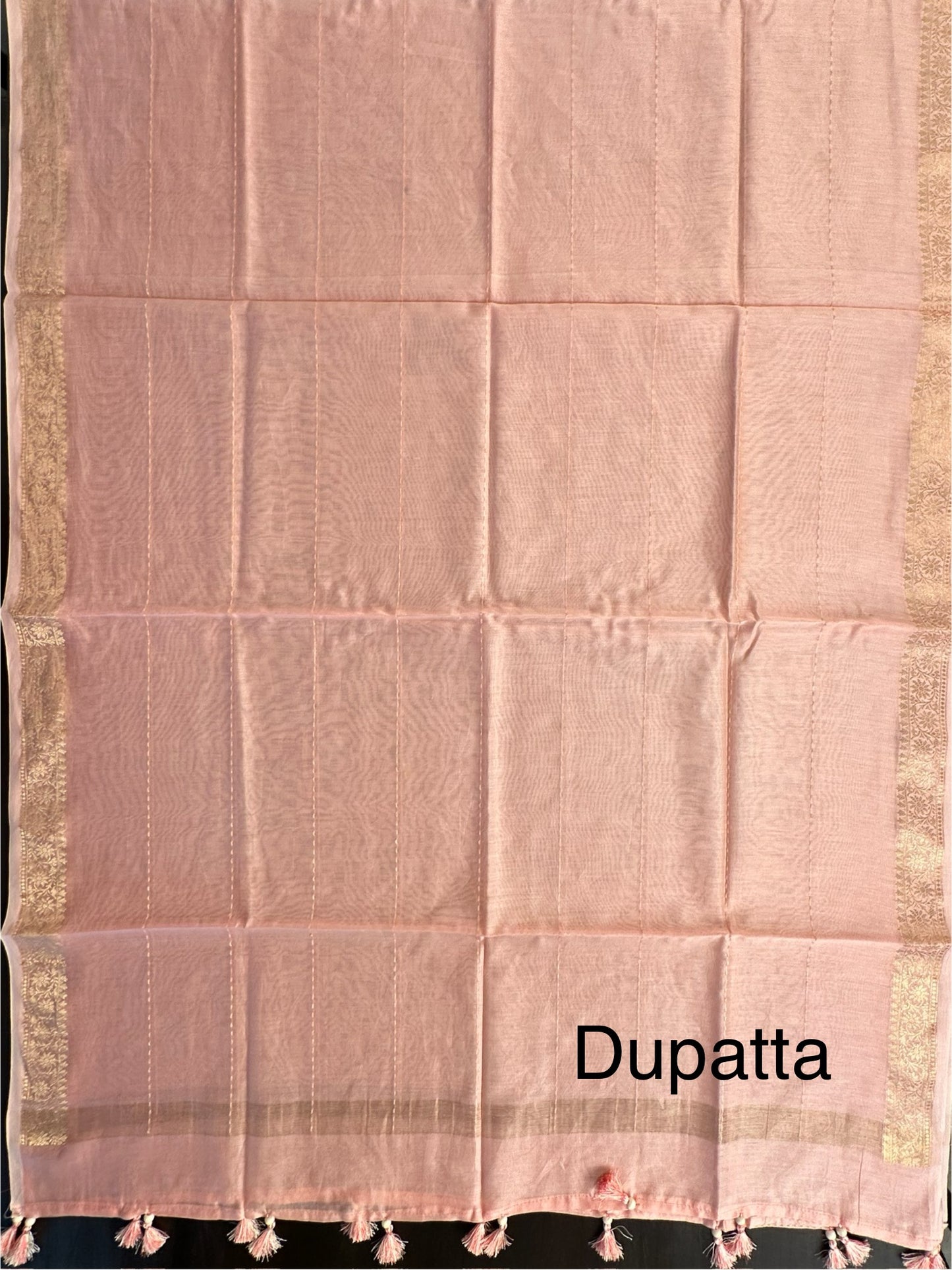 Peach Handloom Chanderi Suit