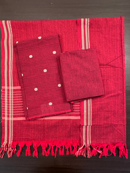 Maroon South Cotton Suit