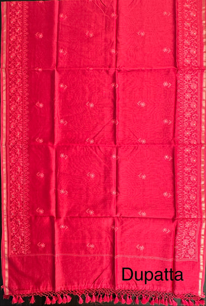 Red Chanderi Suit