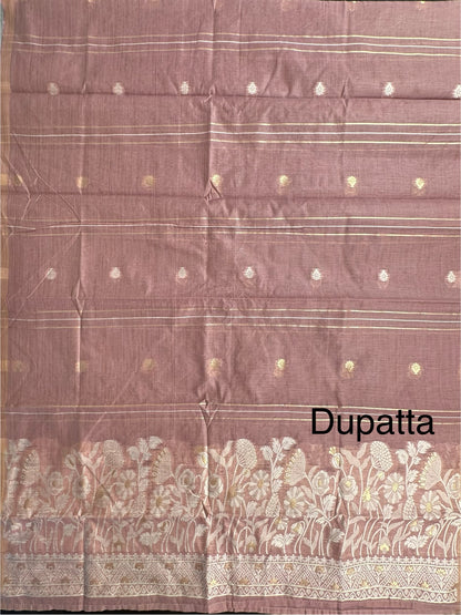 Dusky Pink Fancy Cotton 3-Piece Suit