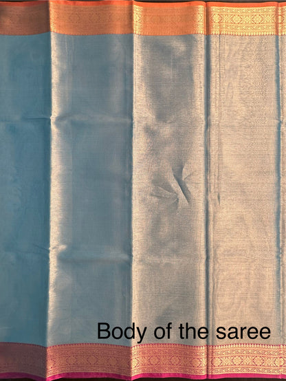 Teal Blue Amrit Tissue Saree