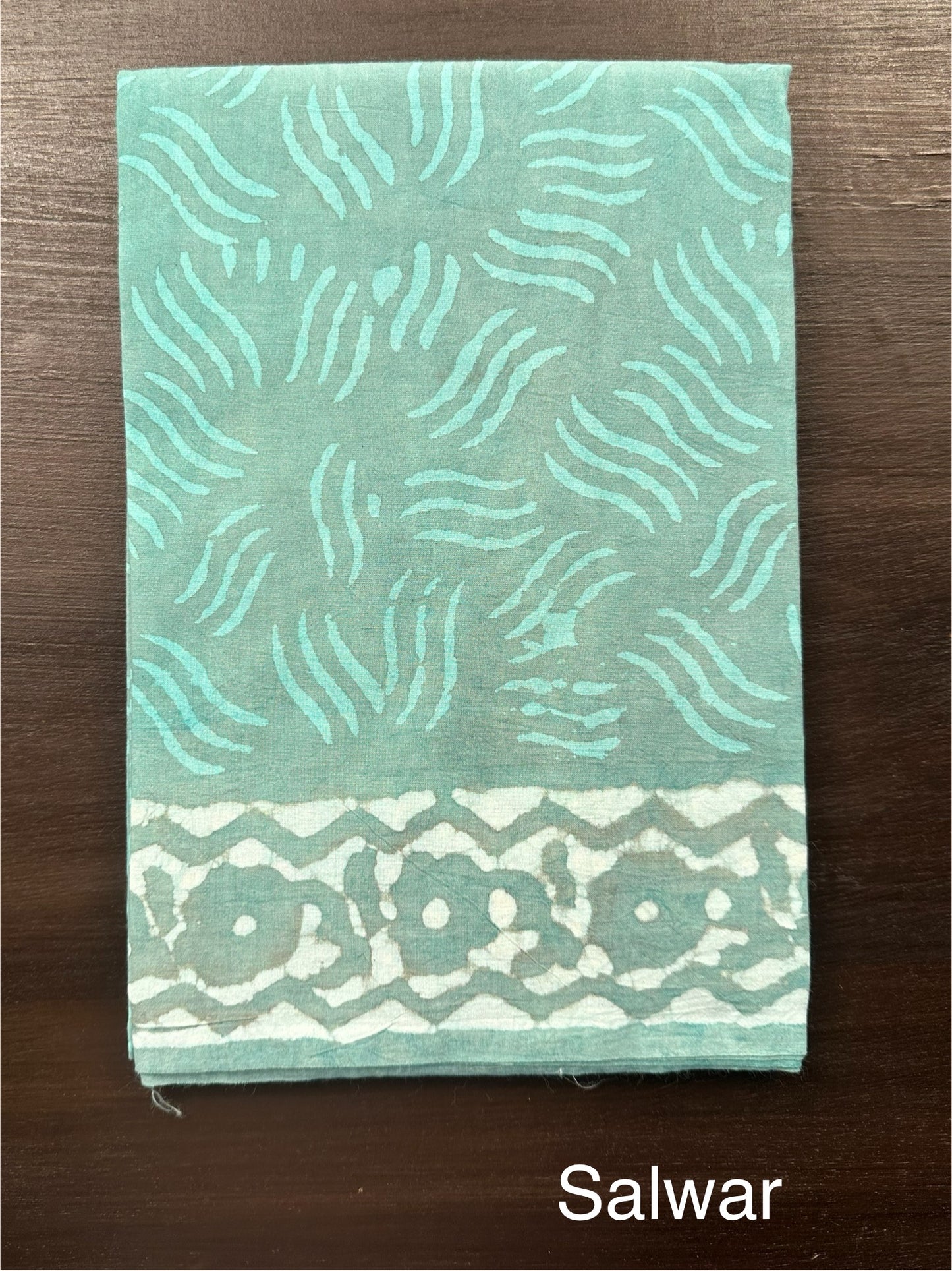 Sea Green Cotton Chanderi  Suit