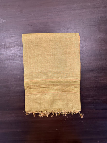 Mehndi Green Emboss Pure Tissue Silk Saree