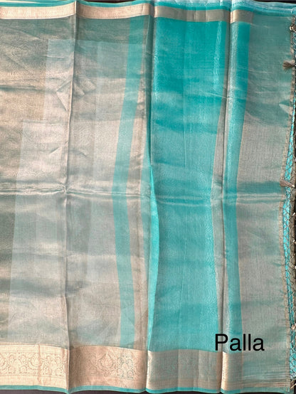 Firozi Banarasi Pure Tissue Saree