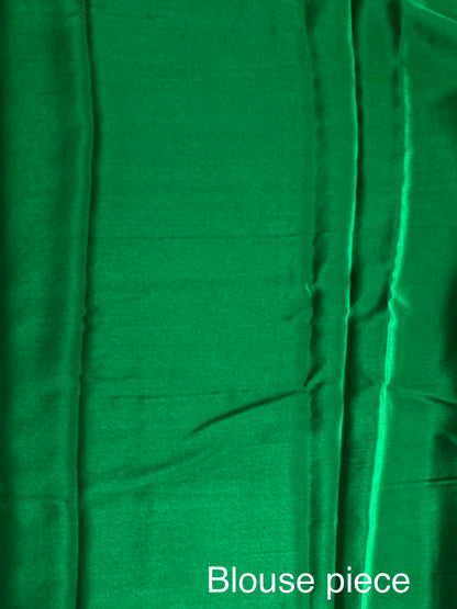 Bottle Green Pure Chiffon Saree