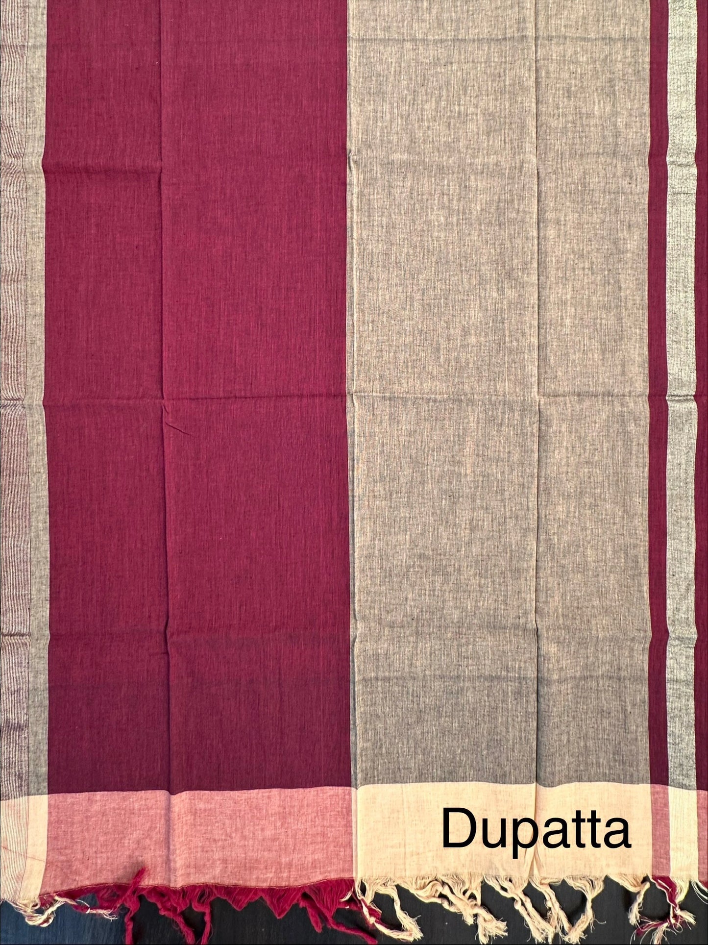 Grey Dharwad South Cotton 3-Piece Suit