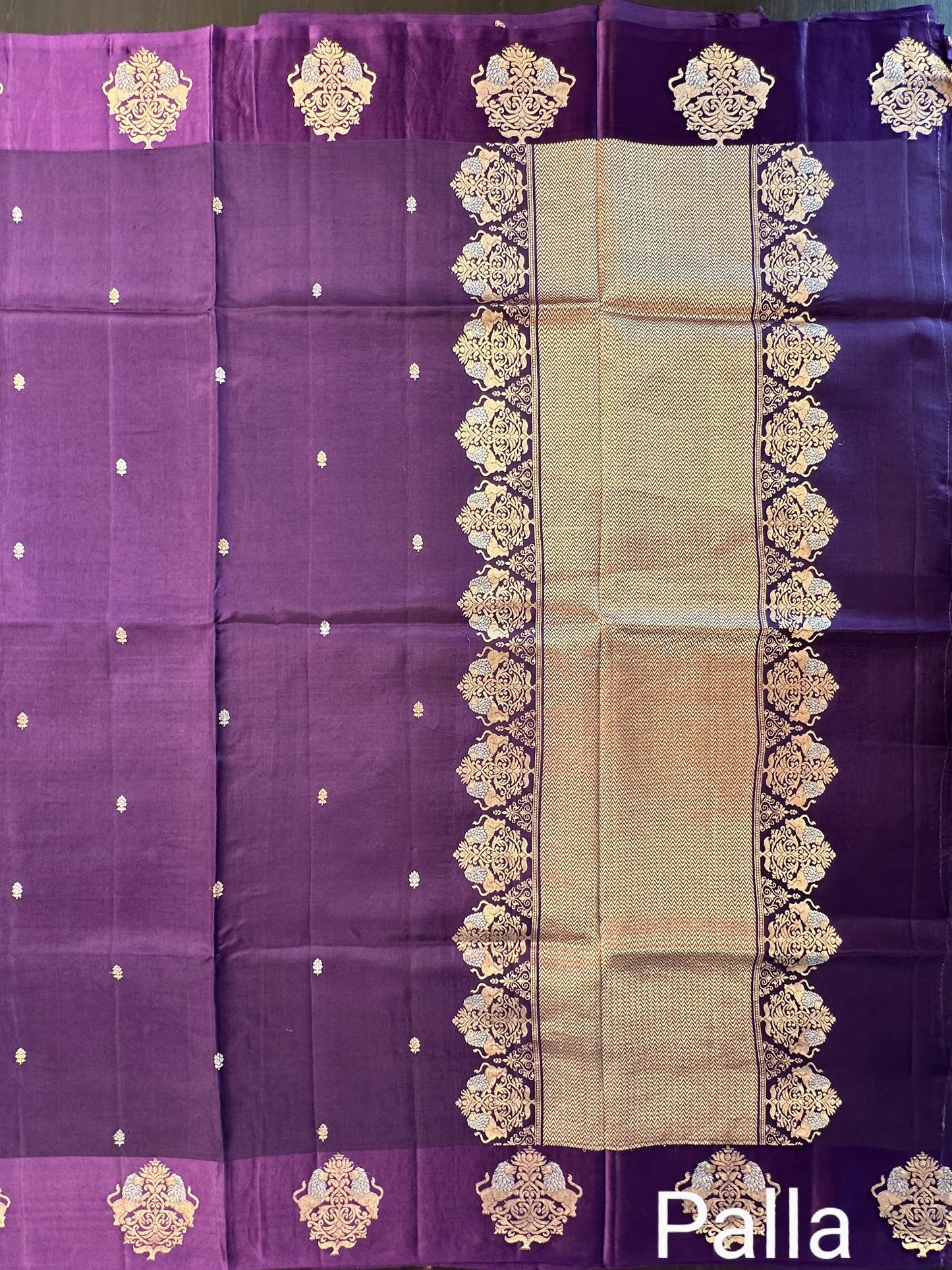 Olive Green Banarasi Satin Saree