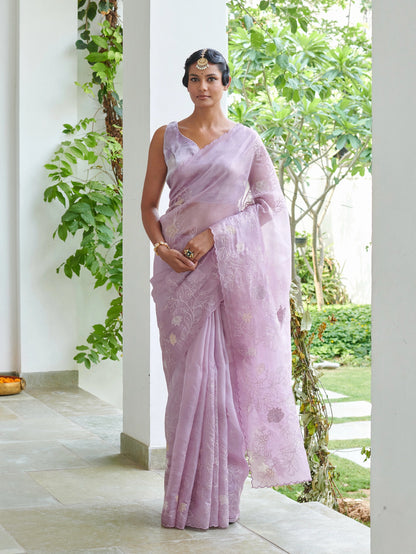 Applique Organza Saree