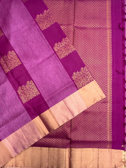 Purple Tiruchirapalli Pure Soft Silk Saree