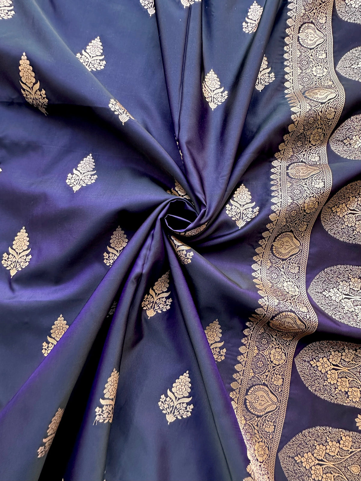 Navy Blue Banarasi Artificial Silk Saree