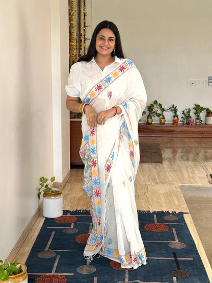 Kaantha Embroidery Cotton Saree