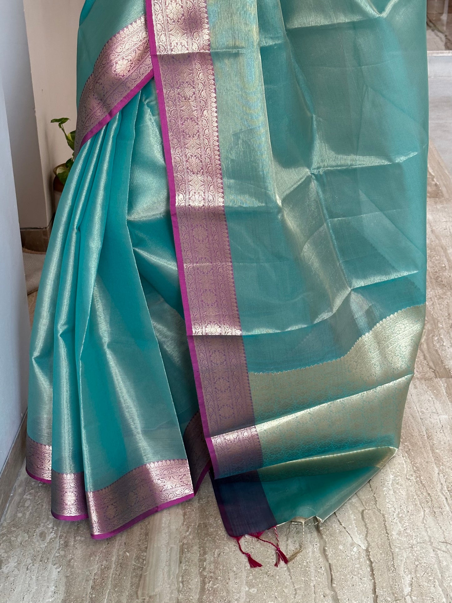 Sea Green Amrit Tissue Saree