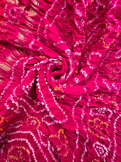 Rani Gharchola Bandhej Gajji Silk Saree