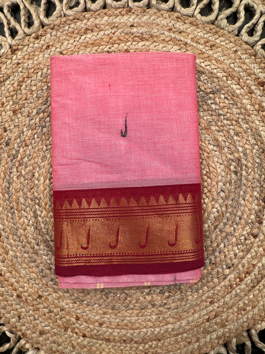 Pink Narayanpet Cotton Saree