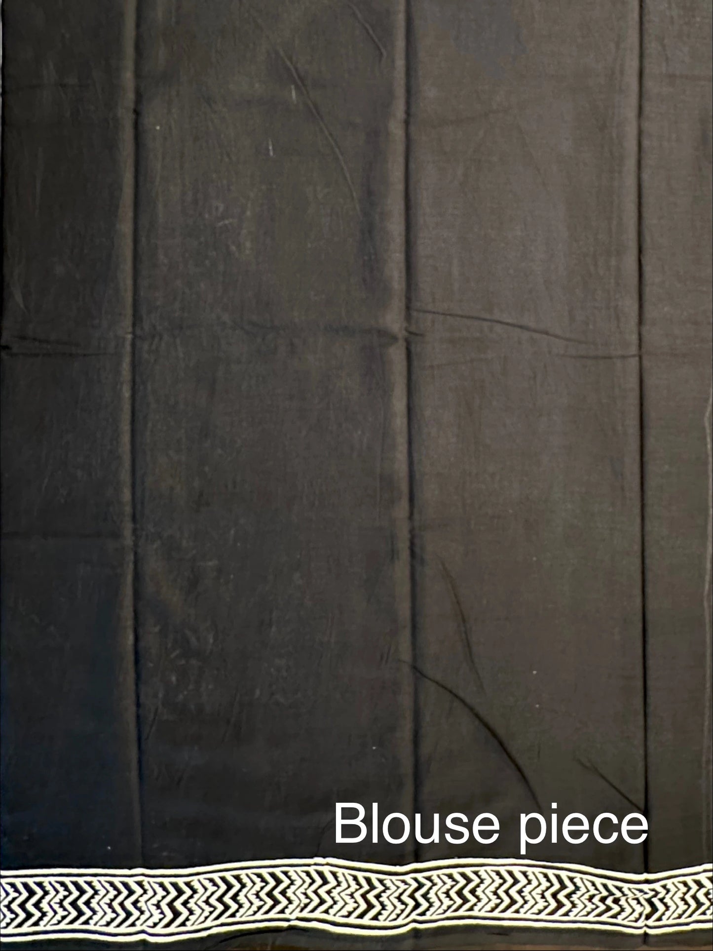 Black Baag Hand Block Print Pure Cotton Saree