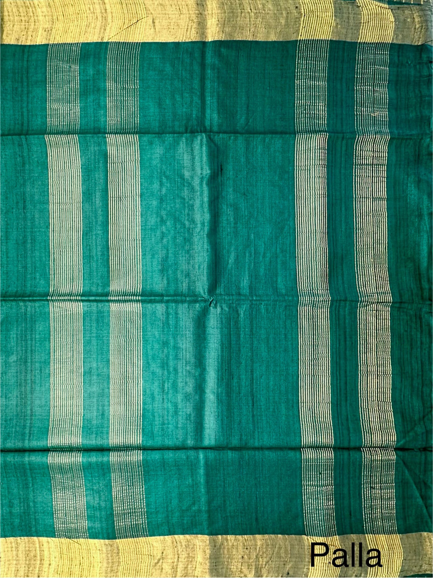 Rama Green Pure Tussar Silk Saree