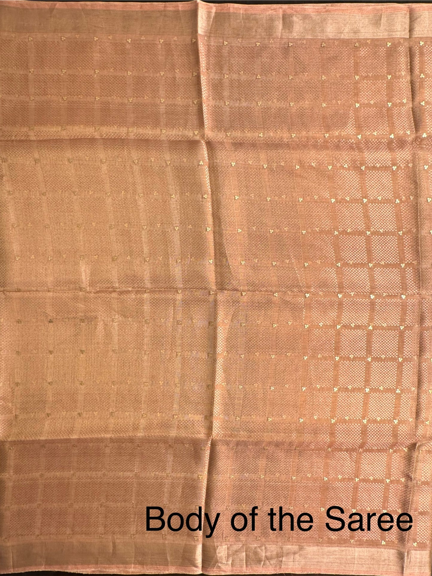 Baby Pink Emboss Pure Tissue Silk Saree
