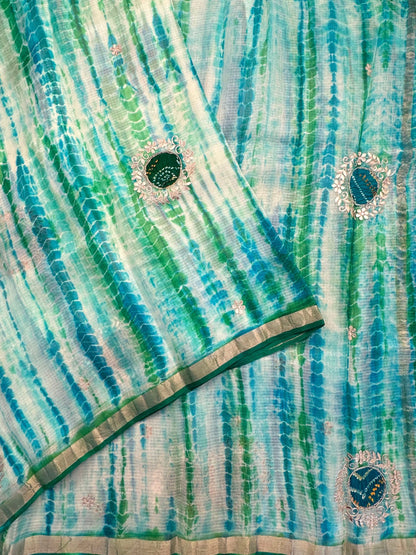 Shibori Bandhej Kota Silk Saree