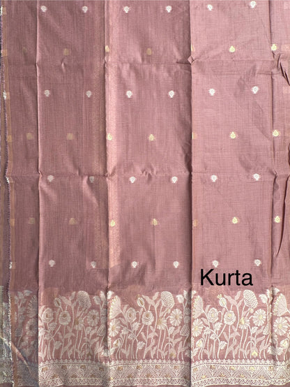 Dusky Pink Fancy Cotton 3-Piece Suit