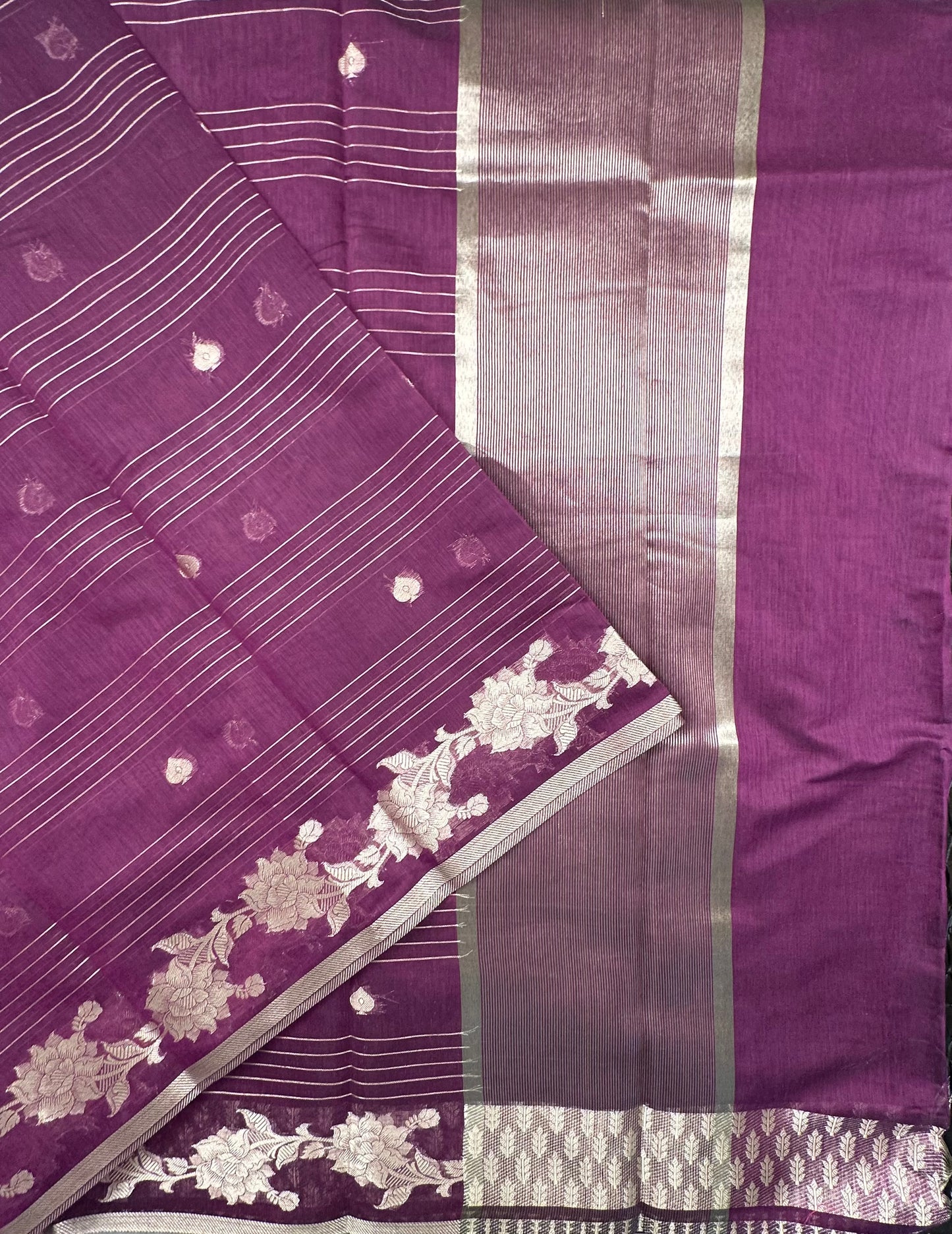 Deep Purple Chanderi Cotton Saree