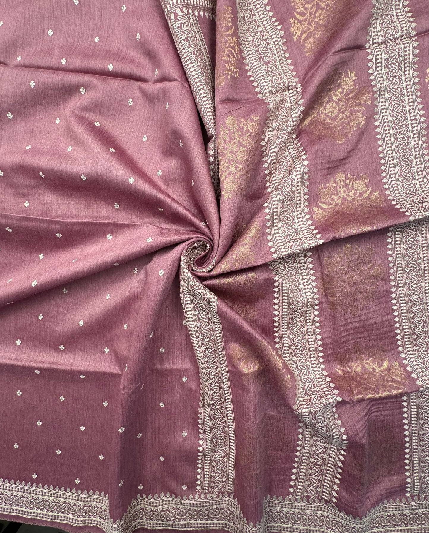 Mauve Muga Silk Saree