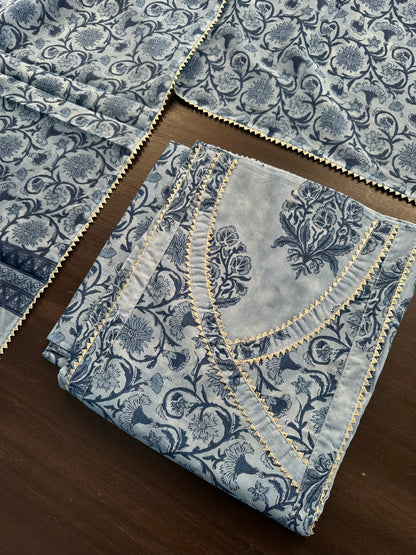 Angrakha Printed Cotton 3-Piece Suit