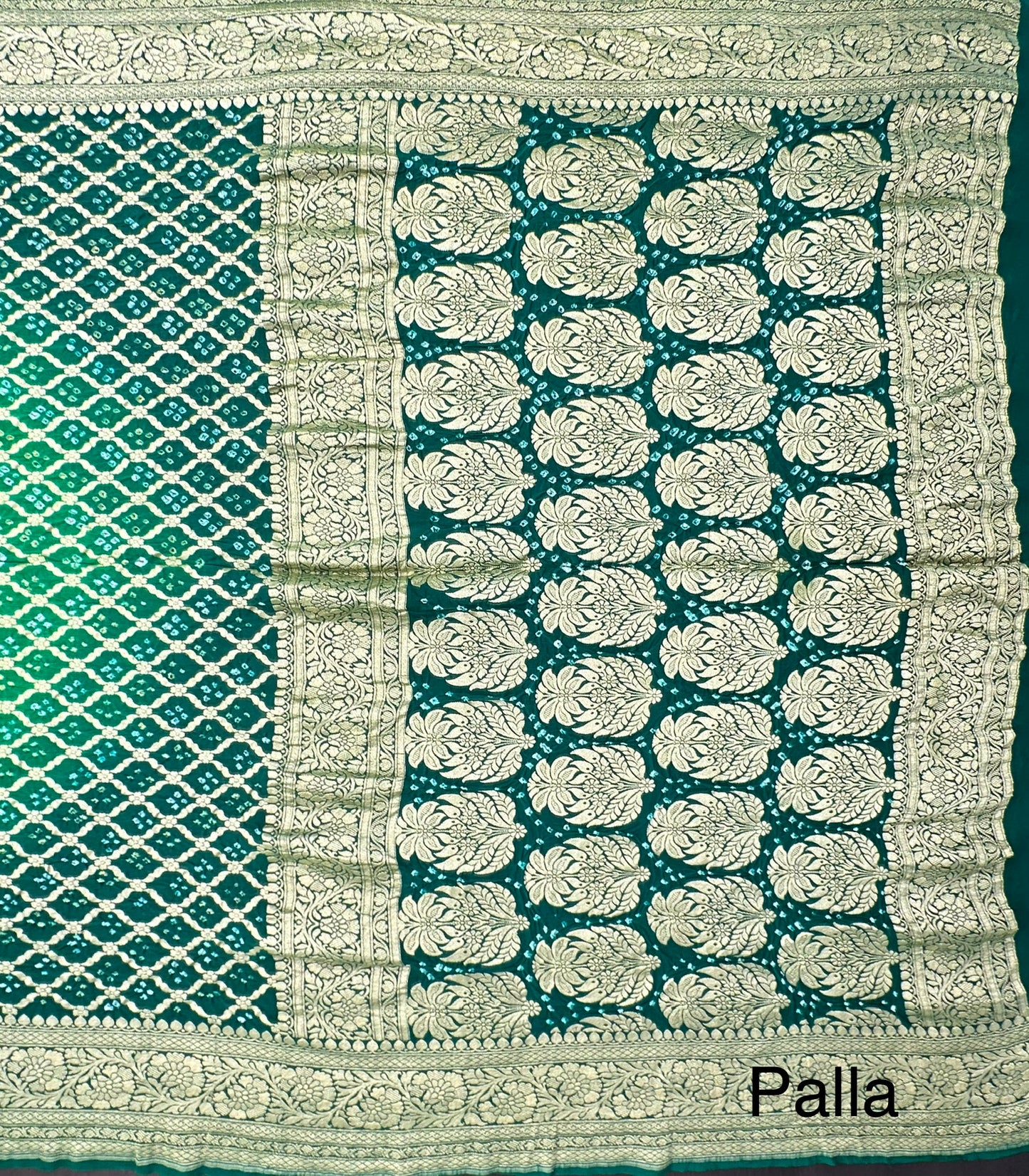 Green Gharchola Bandhej Pure Georgette Saree