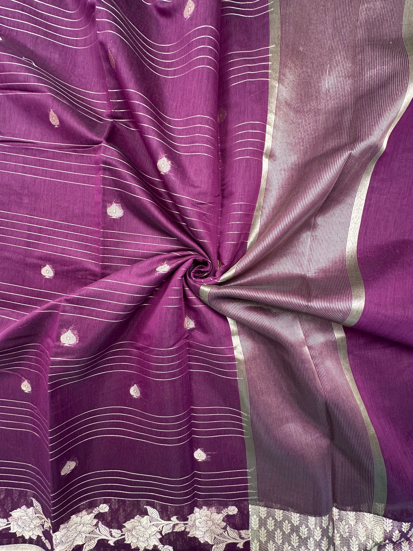 Deep Purple Chanderi Cotton Saree